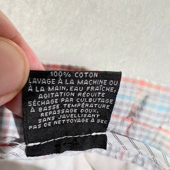 Carnoustie Seer Sucker Shorts Men's 42W Blue Pink Check Pockets Button Flap - Picture 10 of 11